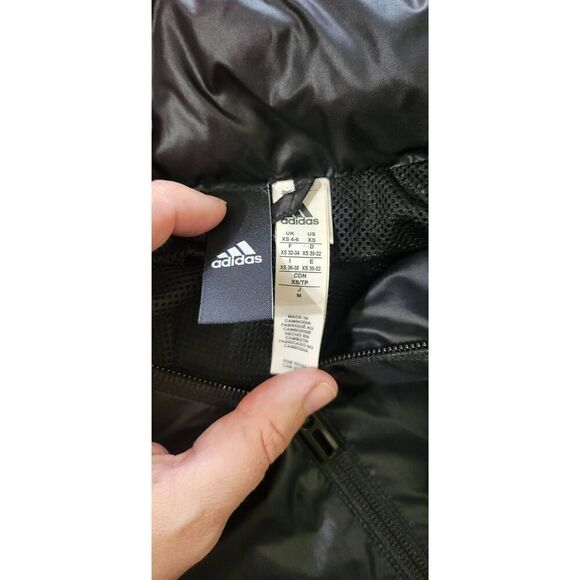 Adidas Linear Windbreaker w/ Zipup Hood Jacket Size XS Black Womens - Picture 6 of 8